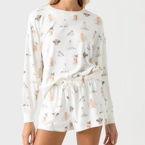 Z supply hey boo Halloween dog shorts and long sleeve set